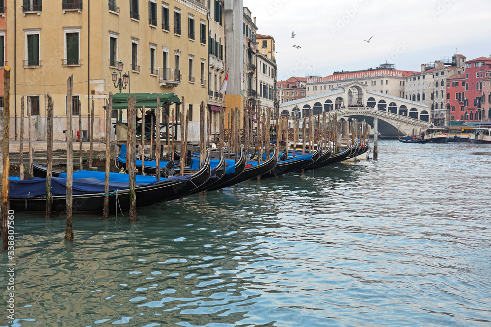 Gondolas Rialto Venice Italy