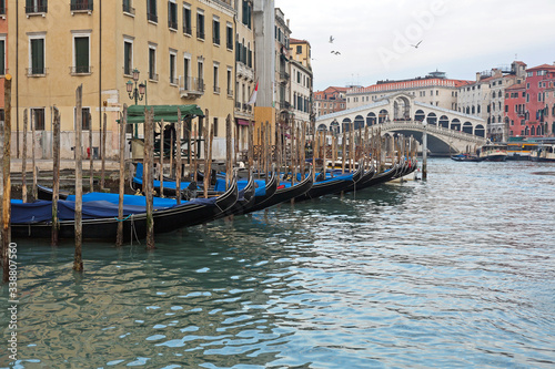 Gondolas Rialto Venice Italy © markobe