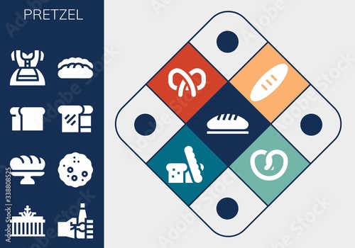 Modern Simple Set of pretzel Vector filled Icons