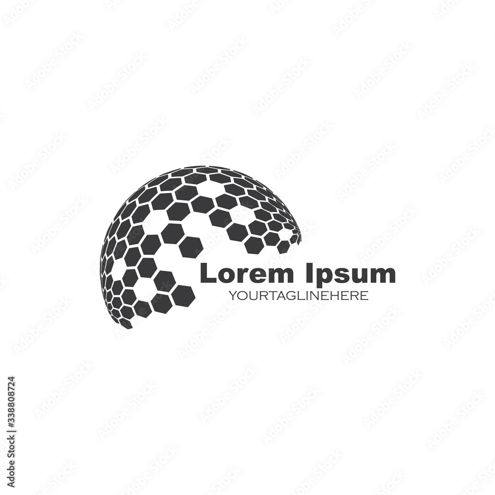 global tech logo icon vector illustration design