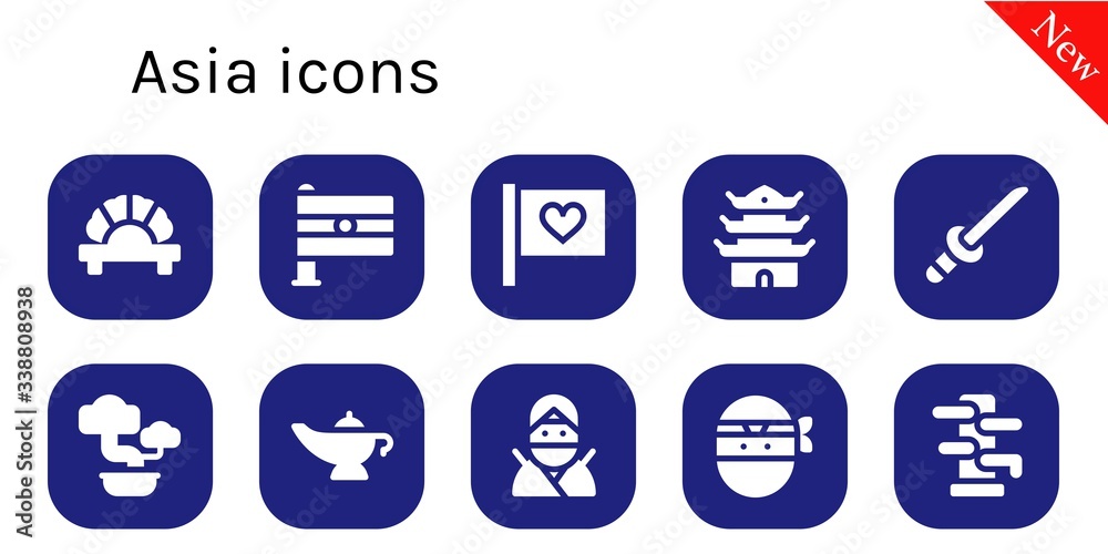 asia icon set