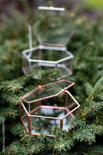 Jewerly glass boxes on the christmas tree