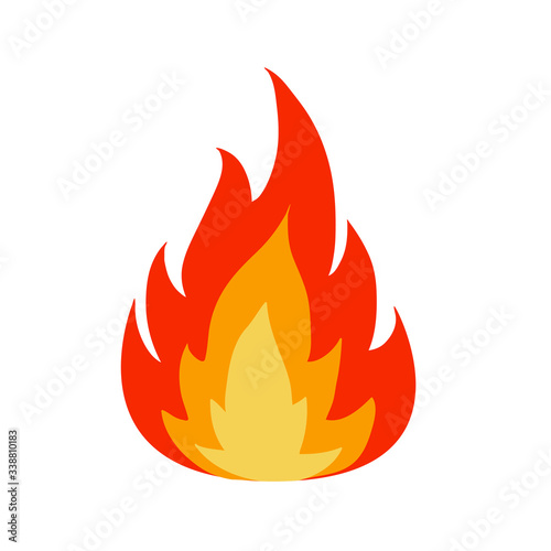 Fire emoji illustration. Simple light dangerous energy flame burns fired symbol. isolated vector burning dangers blazing sticker. 