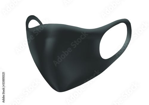Safety breathing masks. Industrial safety N95 mask, dust protection respirator and breathing medical respiratory mask. Hospital or pollution protect face masking.Isolated Illustration Background
