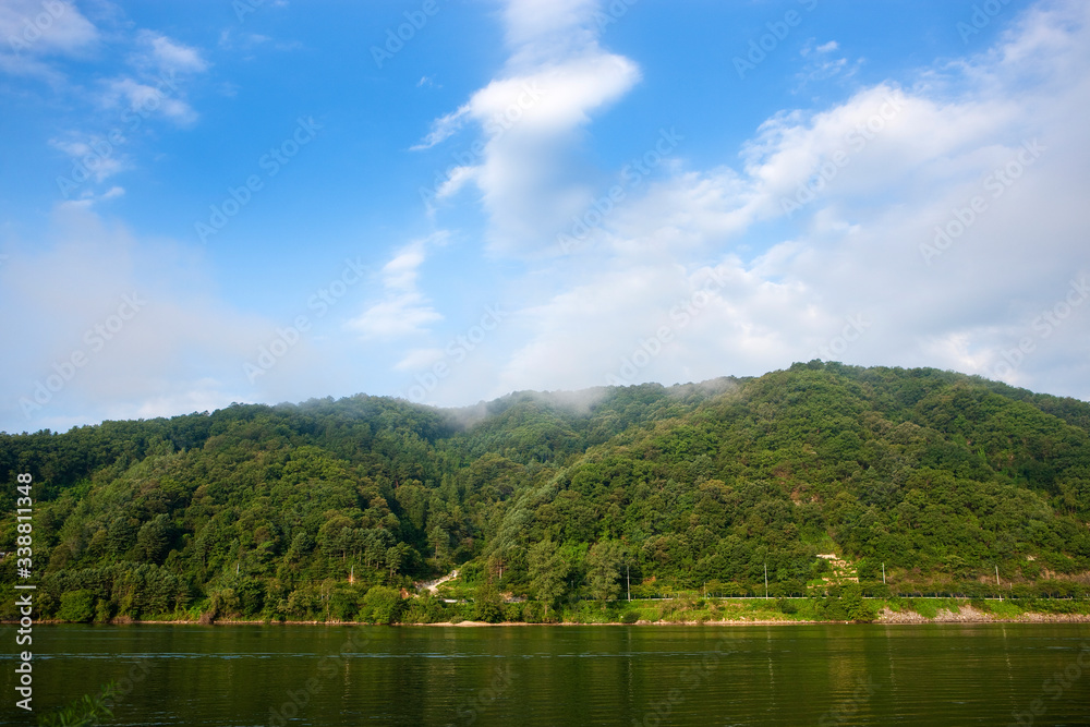 Bukhangang River in South Korea.
