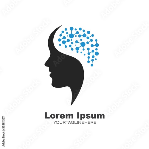 brain head vector illustration design