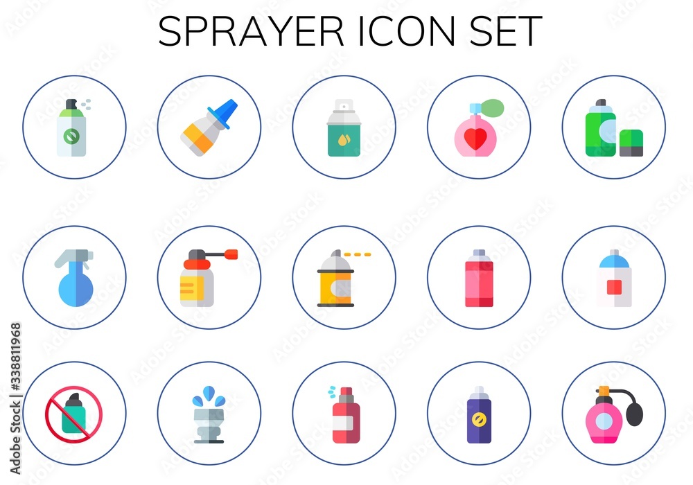 Modern Simple Set of sprayer Vector flat Icons