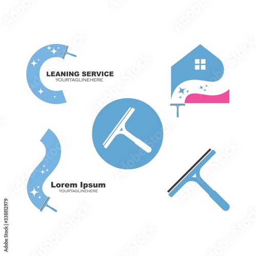 cleaning service logo vector illustration design