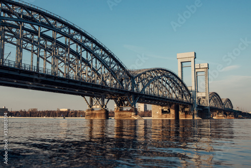 SAINT PETERSBURG, RUSSIA - 7 APRIL 2020: The Finland Raiway Bridge in St Petersburg.
