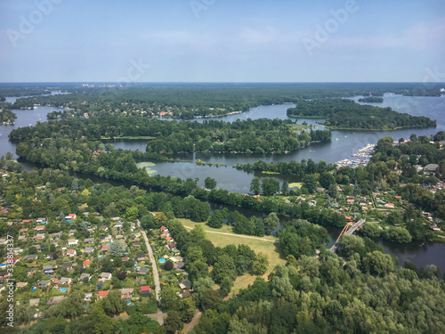 Aerial of Berlin with Lake Tegel (Tegeler See). photo