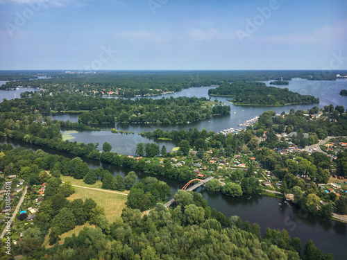 Aerial of Berlin with Lake Tegel (Tegeler See). photo