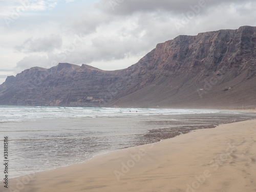 Beach  Caleta de Famara  on island Lanzarote. © wlad074