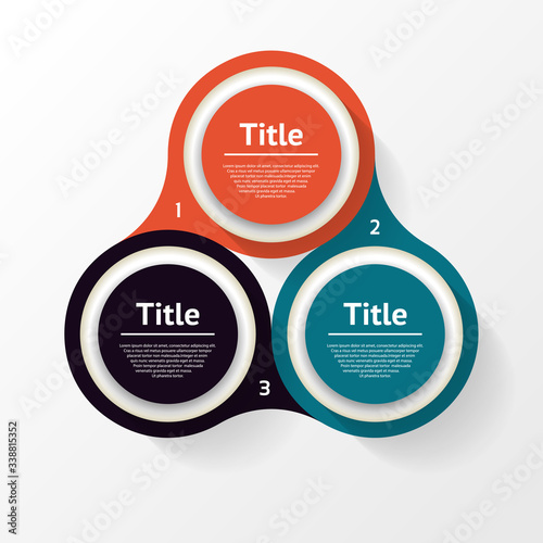 Vector circle infographic. Template for diagram, graph, presentation and chart. Business concept with three options, parts, steps or processes. Abstract background