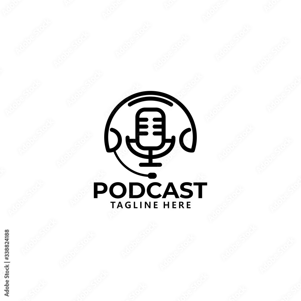 Obraz premium podcast logo icon vector isolated