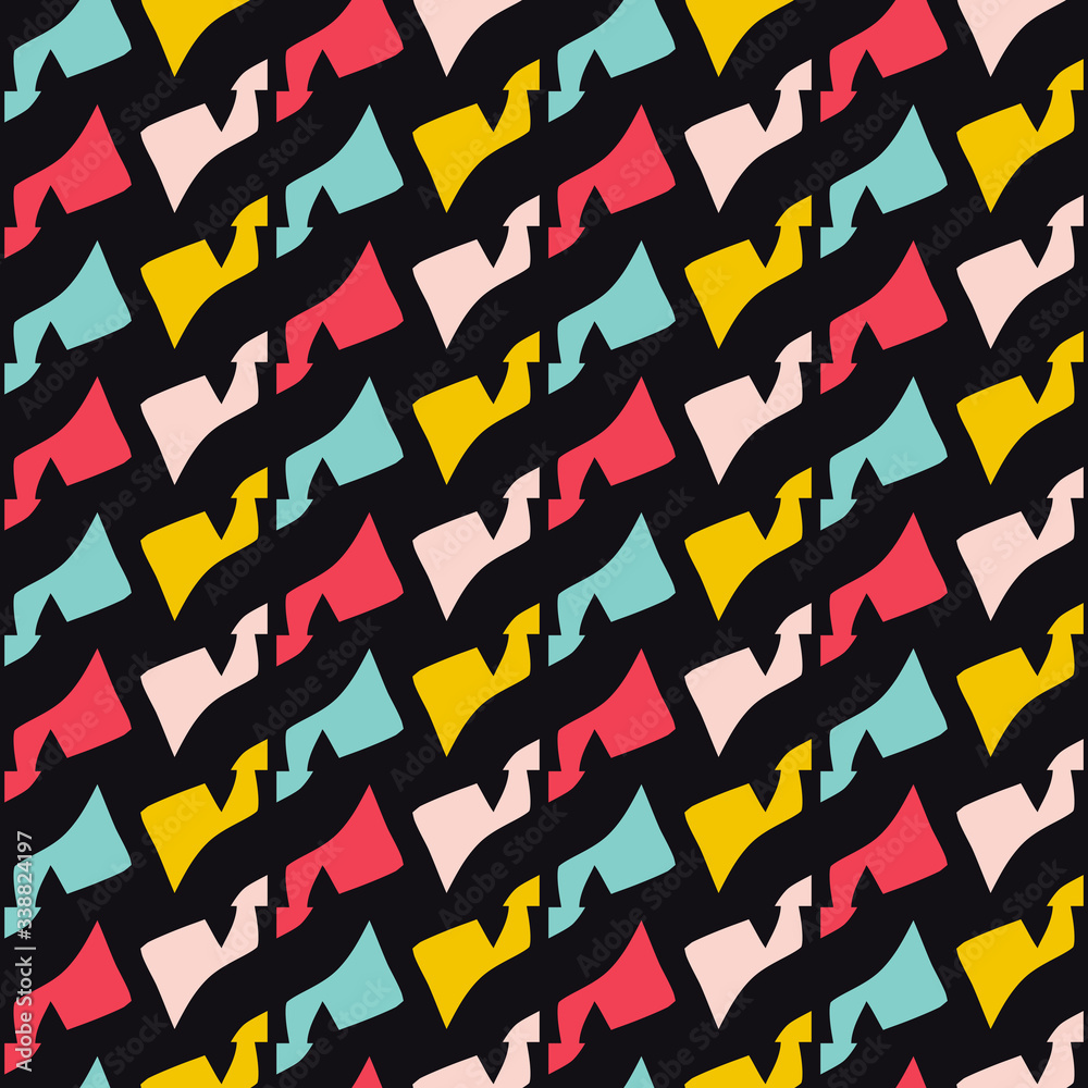 Seamless pattern with colorful geometric elements. Seamless pattern with colorful geometric elements.