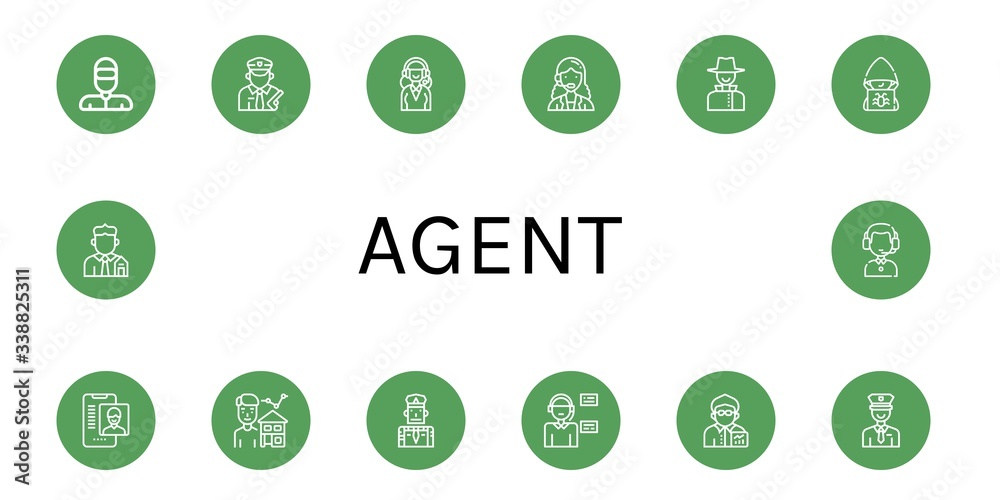 Set of agent icons Set of agent icons