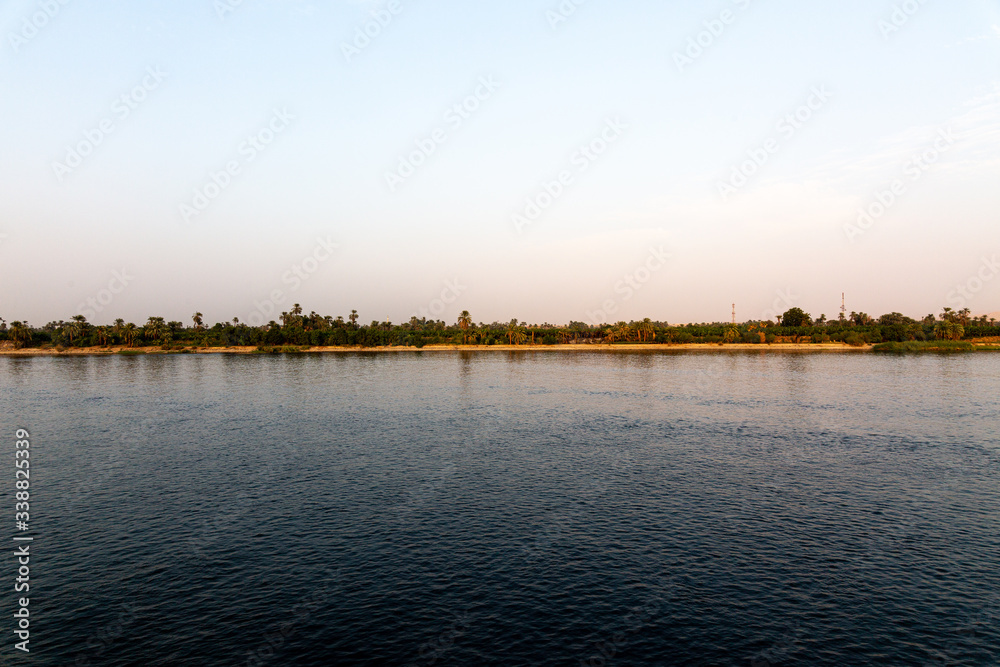 Fototapeta premium Sunset and empty sky over Nile