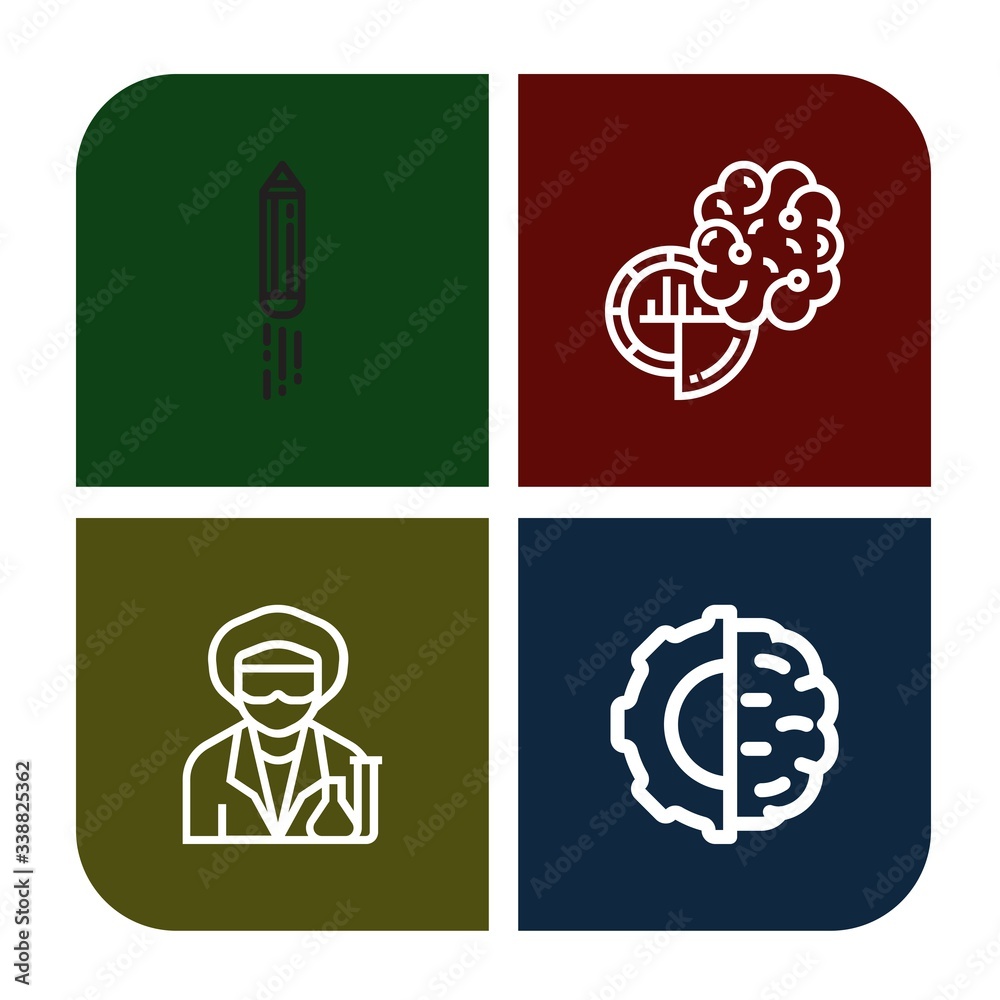 intelligence simple icons set