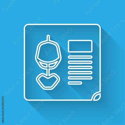 White line X-ray shots icon isolated with long shadow.  Vector Illustration