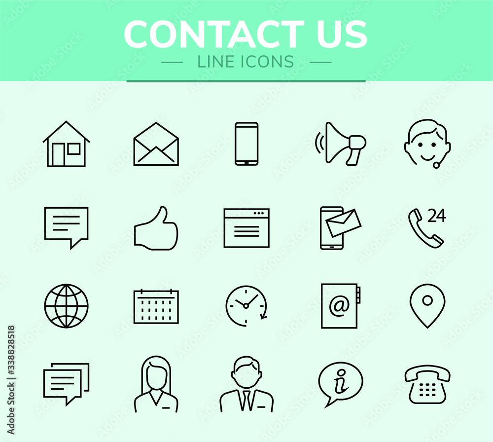 Conjunto de ícones de contatos para infográficos ou websites