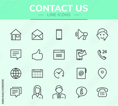 Conjunto de ícones de contatos para infográficos ou websites