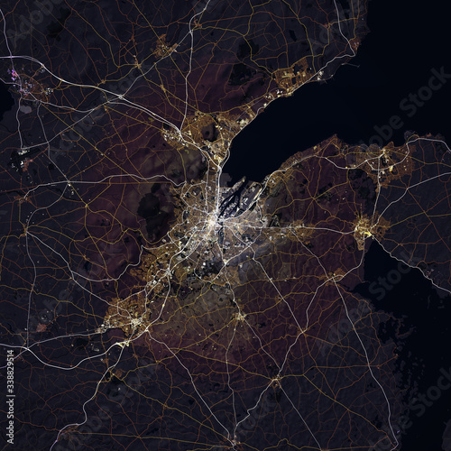 Map Belfast city. Northern Ireland