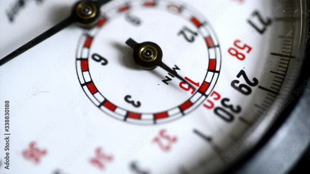 Stop watch close up, running, time concept Stop watch close up, running, time concept