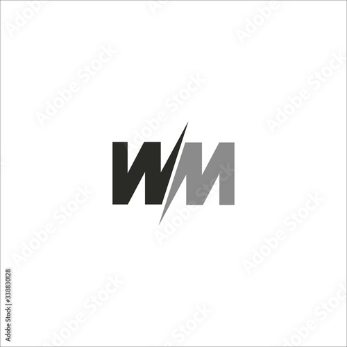 Initial letter wm logo or mw logo vector design template photo