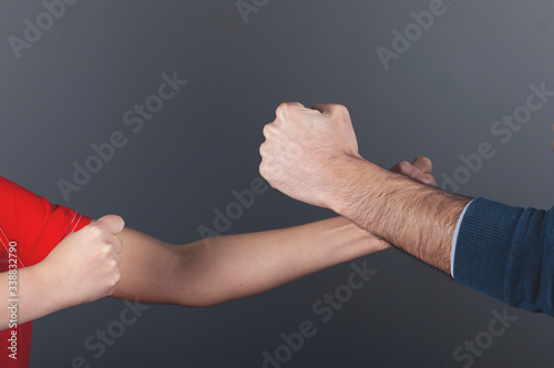 angry woman and man  fists