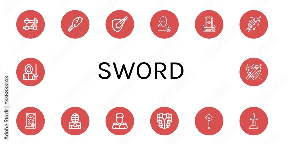 Set of sword icons Set of sword icons
