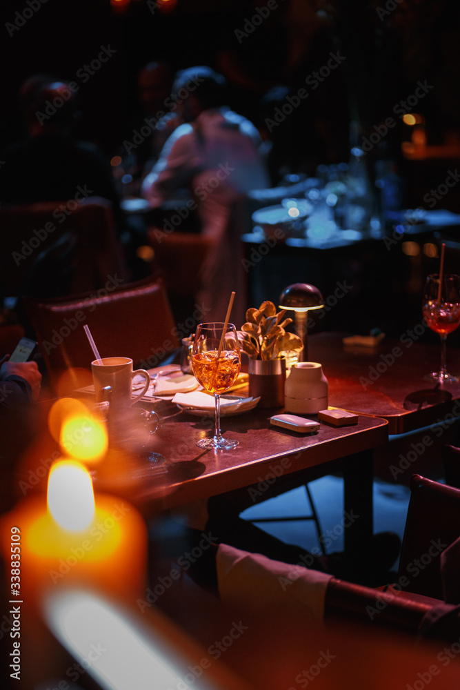 view of served table in restaurant interior view of served table in restaurant interior