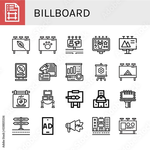 billboard simple icons set