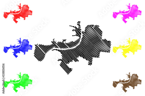 Perm City (Russian Federation, Russia) map vector illustration, scribble sketch City of Perm (Molotov) map