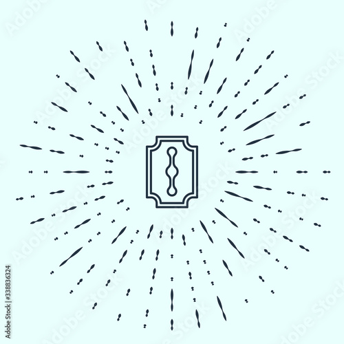 Black line Blade razor icon isolated on grey background. Abstract circle random dots. Vector Illustration