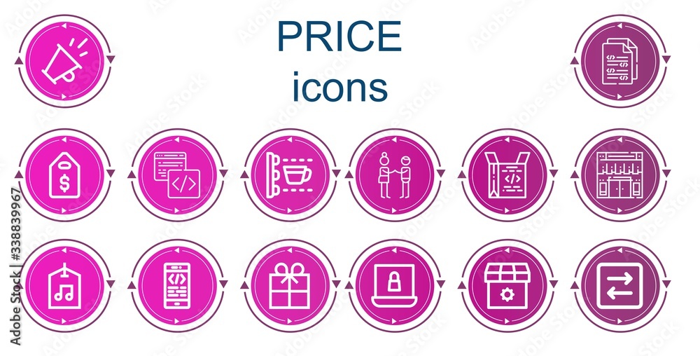 Editable 14 price icons for web and mobile Editable 14 price icons for web and mobile
