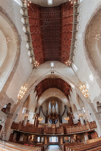 Engelbrekts church (Engelbrektskyrkan) was designed by architect Lars Wahlman in the National Romantic style and completed in 1914. It is one of the largest churches in Stockholm. April 2019, Stockhol photo