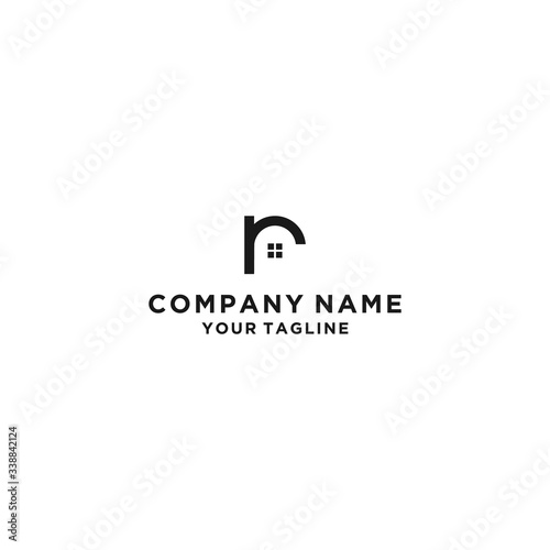 initial R real estate logo vector