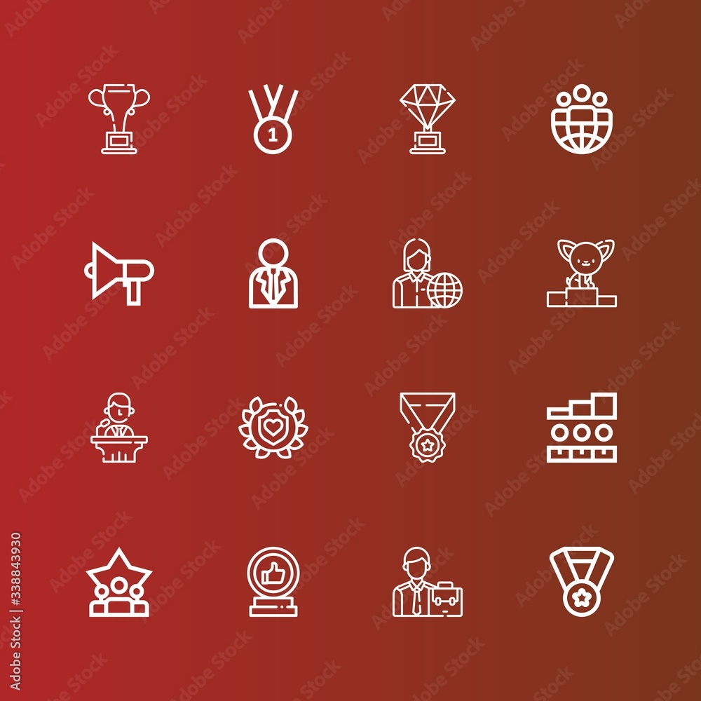 Editable 16 leader icons for web and mobile Editable 16 leader icons for web and mobile