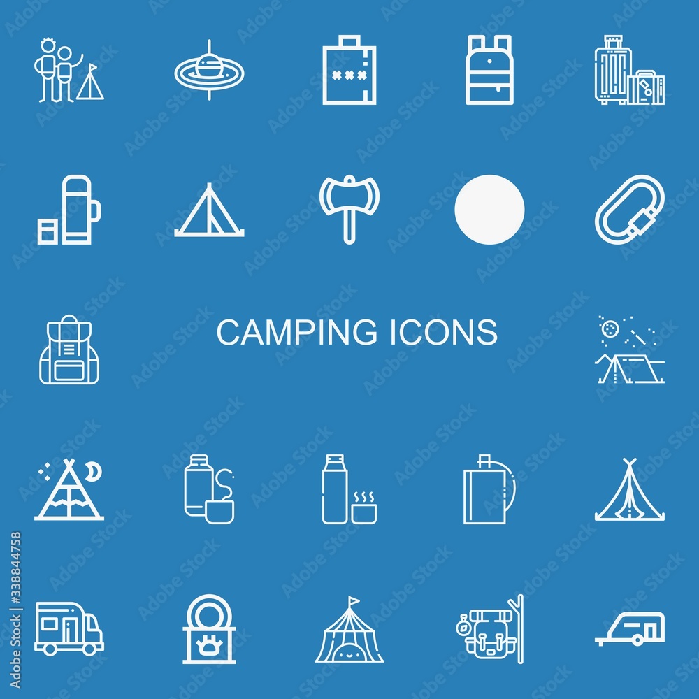 Editable 22 camping icons for web and mobile Editable 22 camping icons for web and mobile