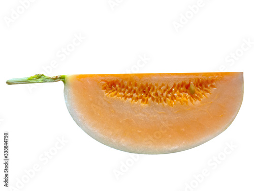 Honeydew sunlady cantaloupe smooth isolated on white with clipping path.