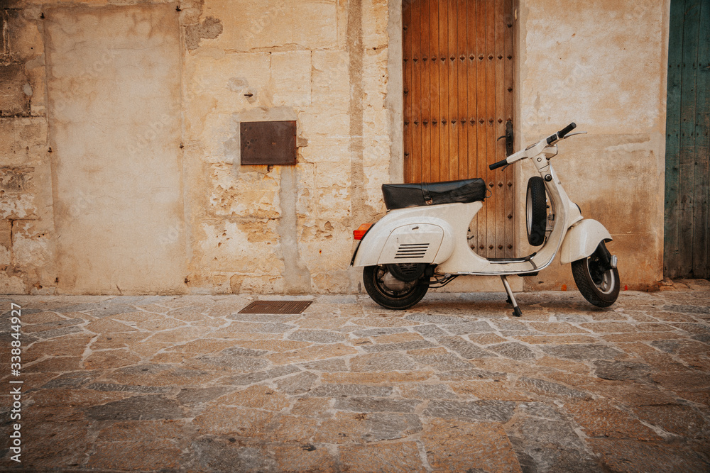 Old scooter in a side street in Mallorca