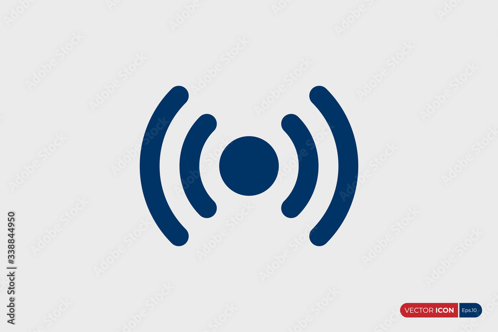 Wifi Wireless Signal Icon. Blue Rounded Line isolated on Grey Background. Flat Vector Technology Icon Design Template Element. Wifi Wireless Signal Icon. Blue Rounded Line isolated on Grey Background. Flat Vector Technology Icon Design Template Element.