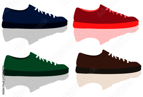 Shoe design template with different colors.