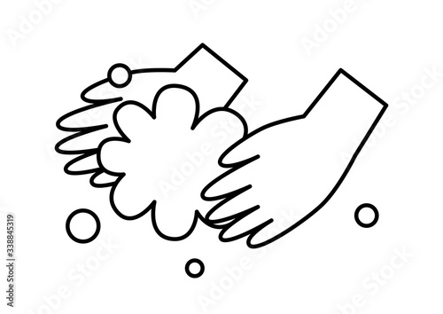 手洗いのイラスト（黒アウトライン）