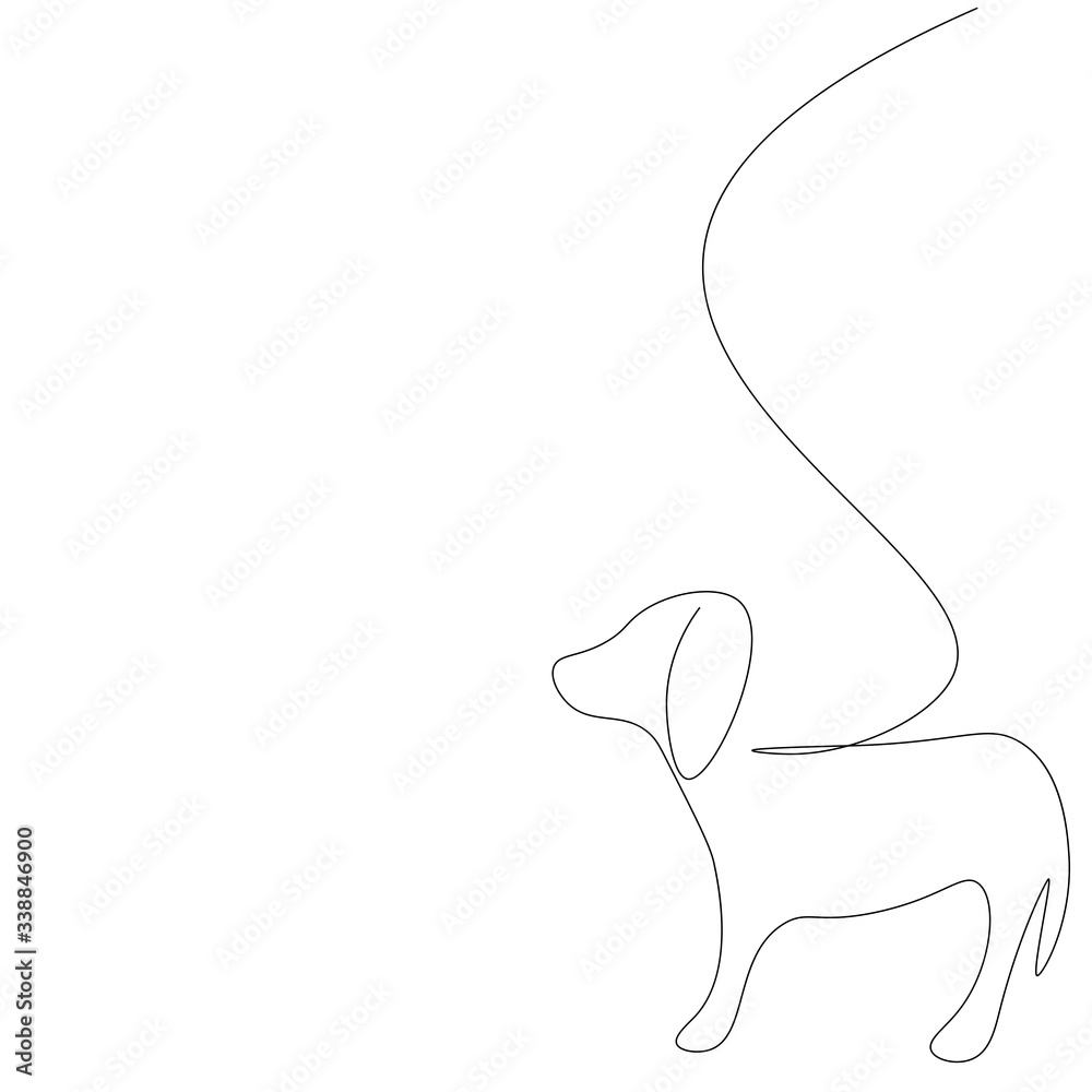 Cute puppy line drawing. Vector illustration Cute puppy line drawing. Vector illustration