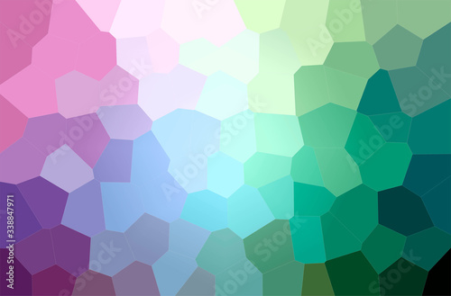 Abstract illustration of green, purple Big Hexagon background