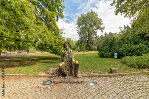 Novi Sad, Serbia - September 17, 2019: Monument to Djure Jaksica in the Danube Park in Novi Sad photo