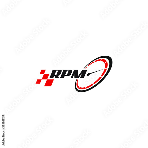 RPM vector logo graphic modern speedometer concept