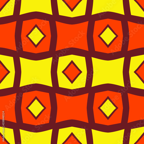 Bright seamless pattern with geometric ornament.