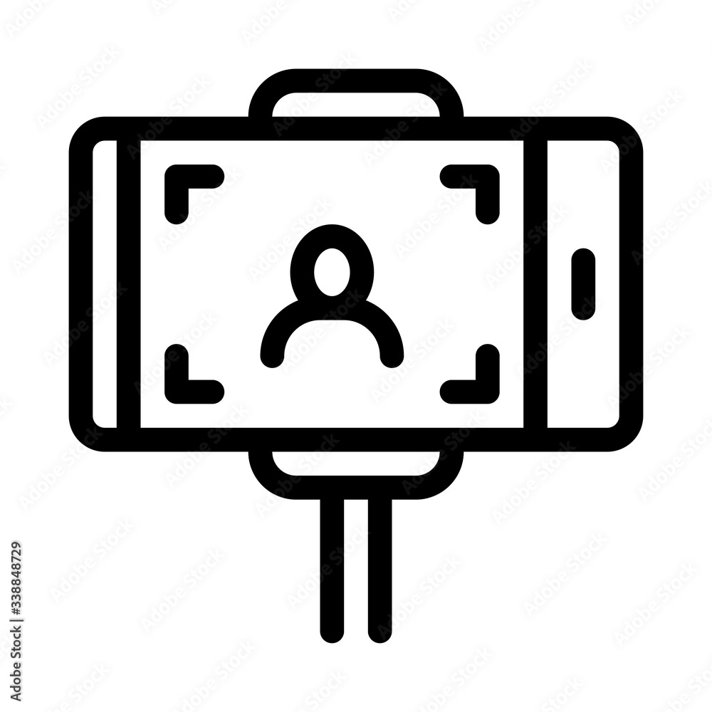 photo using selfie stick icon vector. photo using selfie stick sign. isolated contour symbol illustration photo using selfie stick icon vector. photo using selfie stick sign. isolated contour symbol illustration
